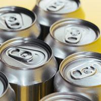 Group of aluminium drink cans